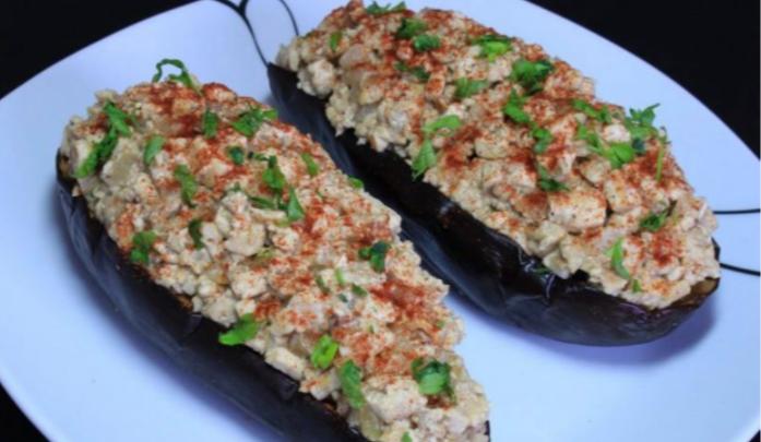 Berenjenas rellenas con tofu - receta vegana